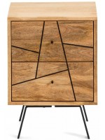 FEDEX 40x40 in wood with decorative details in metal bedside table