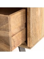 FEDEX 40x40 en bois avec détails décoratifs dans la table de chevet en métal