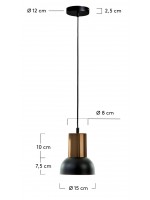 DIONISO in brass with chrome finish and black suspension lamp