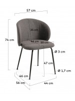 CORDOBA Gepolsterter Stuhl aus Stoff in verschiedenen Farben