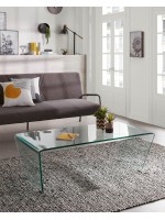 ASIA 120x60 in tempered glass folded transparent coffee table