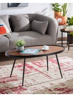 DOROTY 102x56 oval in metal and walnut design table