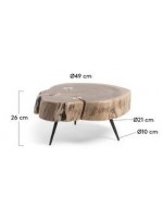 NOVA tavolino in legno massello di acacia con gambe metallo