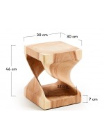 LAMBER Tabouret ou table basse en bois massif