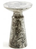 BERRY kleiner Tisch aus emailliertem Metall mit Marmoreffekt