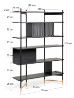 CREA ash finished ash bookcase with gold details home design