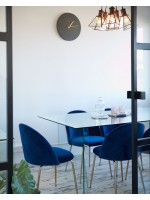 PLANO 180 oder 200 cm fester Tisch aus transparentem gehärtetem Glas für Wohnzimmer Esszimmer Wohnzimmer oder Designstudio