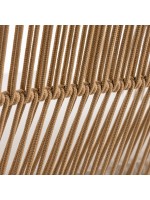 CLEO Canapé 2 places 133 cm en corde polyester acier galvanisé et coussin amovible pour intérieur et extérieur
