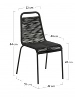 GENIUS choix de couleurs en corde et chaise design en métal pour meubles de terrasse de jardin