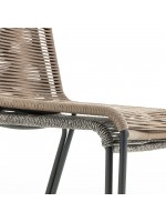 GENIUS Elección de color en silla con diseño de cuerda y metal para muebles de terraza en jardín