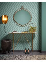 LISA Konsole mit goldener Metallstruktur und Glasplatte mit weißem Marmoreffekt
