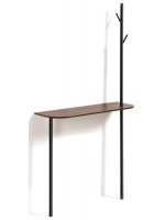 GREM console with coat rack in walnut and black metal structure