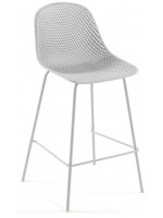 SHION Tabouret h 65 ou 75 cm couleur au choix en polypropylène et métal pour bars restaurants glaciers à l'extérieur