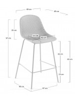 SHION stool h 65 or 75 cm choice of color in polypropylene and metal for bars restaurants ice cream parlors outside