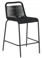 GENIUS Hocker h 62 oder 74 cm Farbwahl in Seil und Metall Design Stuhl für Hausgartenmöbel