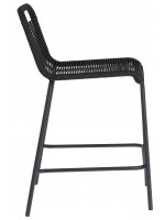 GENIUS Taburete h 62 o 74 cm elección de color en silla de diseño de cuerda y metal para muebles de jardín