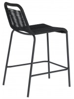 GENIUS Taburete h 62 o 74 cm elección de color en silla de diseño de cuerda y metal para muebles de jardín