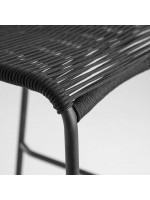 GENIUS Hocker h 62 oder 74 cm Farbwahl in Seil und Metall Design Stuhl für Hausgartenmöbel