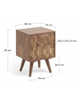 OTTONE comodino mobiletto in legno intagliato design casa