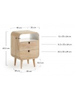 ENTOSA bedside table in natural wood