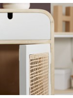ENTOSA bedside table in natural and white wood