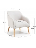 BYOLB en couleurs de tissu avec fauteuil en bois naturel
