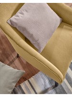 CORI in kordbehandelter schmutzabweisender Farbwahl und schwarzem Holzbein-Sessel