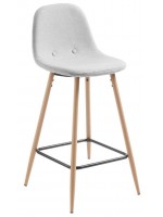 DOROTEA stool h seat 65 or 75 cm color choice in fabric and metal wood color