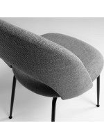 AUSILIAR choix de couleur de tissu et de chaise design à structure en métal noir