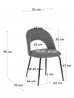 AUSILIAR choice of fabric color and black metal structure design chair