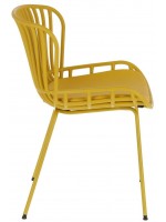 LEPUS color choice in polypropylene and legs in painted metal and cushion in eco-leather home garden and terrace chair