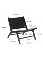 MAAK Sessel im Landhausstil aus Massivholz und schwarzen Lederstreifen