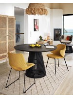 BRAZZO table design en bois massif avec finition noire