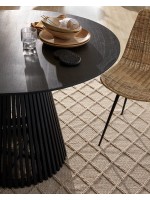 BRAZZO mesa de diseño de madera maciza con acabado negro