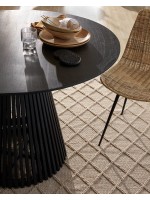 BRAZZO table design en bois massif avec finition noire