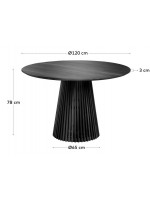 BRAZZO solid wood design table with black finish