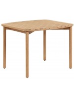 CLINT table fixe 90x90 en bois d'eucalyptus massif pour usage intérieur et extérieur