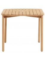 CLINT fixed 90x90 table in solid eucalyptus wood for indoor and outdoor use