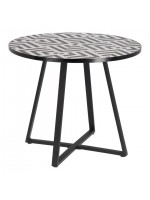 DENVER round table in galvanized steel and design tile top for indoors and outdoors