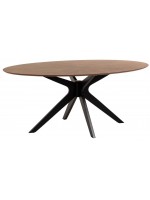 RICARD fixed table top in walnut and legs in solid wood living design