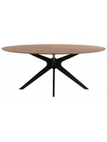 RICARD fixed table top in walnut and legs in solid wood living design