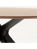 RICARD fixed table top in walnut and legs in solid wood living design