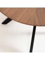 RICARD fixed table top in walnut and legs in solid wood living design