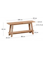 FREDDY solid teak wood bench for outdoor and indoor