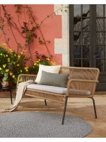 CLEO 2-Sitzer-Sofa 133 cm aus verzinktem Stahl-Polyesterseil und abnehmbarem Kissen für den Innen- und Außenbereich