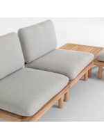 CIELO Conjunto de exterior compuesto por 4 sillones y 2 mesas de madera de acacia con cojines