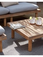CIELO set per esterno composto da 4 poltrone e 2 tavolini in legno di acacia con cuscini
