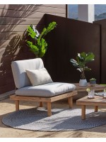 CIELO outdoor set consisting of 2 armchairs and 1 acacia wood table with cushions