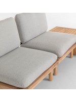 CIELO Juego de exterior compuesto por 2 sillones y 1 mesa de acacia con cojines