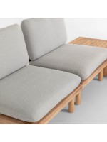 CIELO Outdoor-Set bestehend aus 2 Sesseln und 1 Akazienholztisch mit Kissen